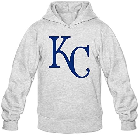 HeZone Men 2015 MLB Kansas City Royals KC Logo Sweatshirt Hoodies Ash XXL