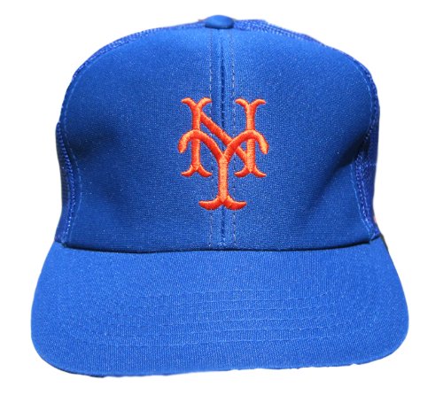 Vintage New York Mets Vintage MLB Adjustable Snapback Classic Trucker Mesh Hat Cap - Royal Blue