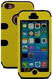 myLife (TM) Black + Yellow Flat Color Style 3 Layer (Hybrid Flex Gel) Grip Case for New Apple iPhone 5C Touch Phone (External 2 Piece Full Body Defender Armor Rubberized Shell + Internal Gel Fit Silicone Flex Protector + Lifetime Waranty + Sealed Inside myLife Authorized Packaging Only) 