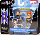 Marvel Mini-mates Series 3 Cyclops / no Visor & Jean Grey VARIANT Figure 2-pack - EXTREMELY RARE