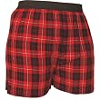 FALSE FLY - Red and Black Tartan Plaid Check Cotton Flannel Plaid check boxers boxer shorts exposed waist false fly