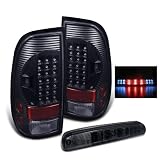 Eautolight Ford F250 F350 Super Duty LED Tail Light Black + F-250 F-350 Led 3rd Third Brake Light Smoke