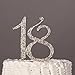 Ella Celebration 18 Cake Topper for 18th Birthday Party Gold Crystal Rhinestone Decoration (Gold)