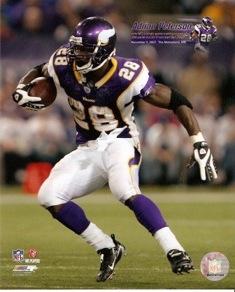 Adrian Peterson Vikings NFL Rushing Record 8x10