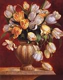 IMAGE OF Tulip Majesty MUSEUM WRAP CANVAS Print With Added Heavy BRUSHSTROKES Fran Di Giacomo 22x28