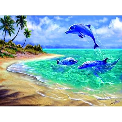 Bahama Dolphins 1000pc Jigsaw Puzzle by Steve Sundram