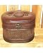 OVAL BOX Eloquently Crafted from Faux Leather, Fabric and Wood