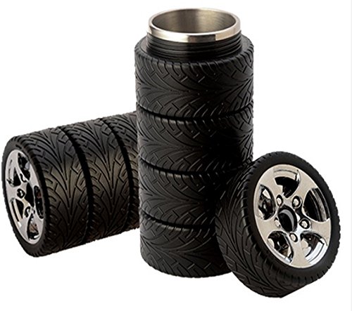 YiTao (TM) Tire Tyre 8080170mm/300mL Tyre /Tire Design Coffee Tea Mug, Stainless Steel Interior, Plastic Exterior