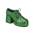 3 1/2 Inch MENS SIZING Green Glitter Disco Shoe St Patricks Day Costume Accessory