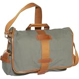 Nuo Tech  Canvas Messenger Bag-Color: Olive & Burnt Orange