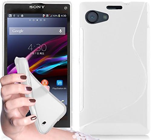 CADORABO ! Sony Xperia Z1 COMPACT TPU [S-STYLE] silicon gel case [SLIM-FLEX] in WHITE - [Lifetime Warranty]