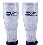 Seattle Seahawks 2 Pack 16 oz Crystal Pilsner Glasses - NFL Football