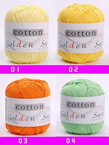 leattyer Soft Bamboo Crochet Cotton 50g New 32 Colors Pick Knitting Yarn for Small and Cute Kids Crafts (01)
