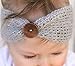 Josie & Connie Baby Boys Unisex Button Headband Knit Headwear,One Size (Gray)