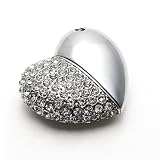 8gb USB Flash Drive Necklace - Jeweled Metal Heart