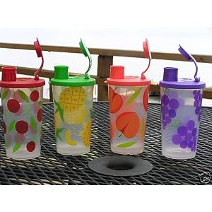 Tupperware Spring Fruit of the Season Tumblers Set of 4 by