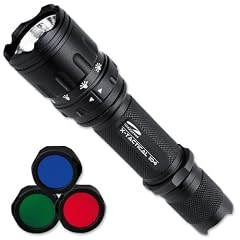Litexpress X-Tactical 104 schwarz, bis zu 190 Lumen mit 6 Modi, inklusiv 3 verschiedene Farblinsen und Multifunktionsschalter