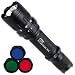 Litexpress X-Tactical 104 schwarz, bis zu 190 Lumen mit 6 Modi, inklusiv 3 verschiedene Farblinsen und Multifunktionsschalter