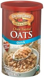 Country Choice Organic Oven Toasted, Quick Oats, 18-Ounce Canisters (Pack of 6)