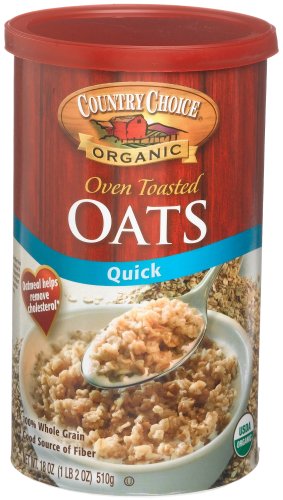 Country Choice Organic Quick Oats, Hot Cereal, 18-Ounce Canister (Pack of 6)