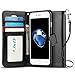 iPhone 7 Case, J&D [Wallet Stand] [Slim Fit] Heavy Duty Protective Shock Resistant Flip Cover Wallet Case for Apple iPhone 7 - Black