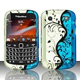 For At&t Blackberry Bold Touch 9900 Accessory - Blue Vine Design Hard Case  ....