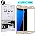 [Full Cover] Samsung Galaxy S7 screen protector ,AUSCREZICON [2-PACK] 0.26mm 9H Tempered Glass ,High Definition, Full 100% Coverage for Samsung Galaxy S7 [NOT S7 Edge] (Golden)