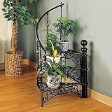 Garden District Black and Gold Stairway Plant Stand