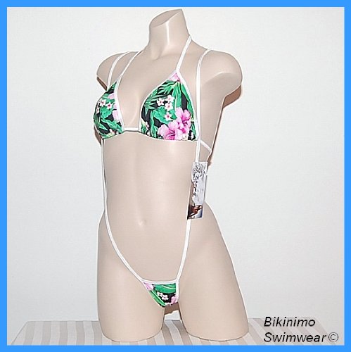 Slingshot Thong Bikini (Tropical Floral) C/D Cup