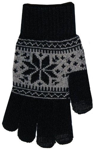 Boss Tech Products, Inc. BTP-GLV-GRYSNW Cashmere Knit Touch Screen Glove with Conductive Fingertips for Touch Screen Electronic Devices -  Gray Snow