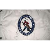 Tiger Woods Autographed 1999 U.S. Open (Pinehurst White) Golf Pin Flag - Signed on back