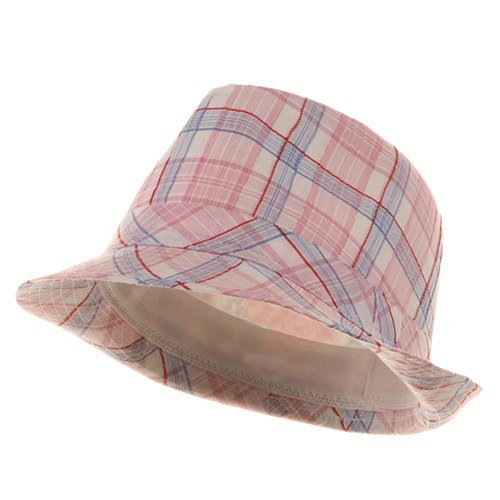 Plaid Designed Fedora Hat - Pink W20S70C