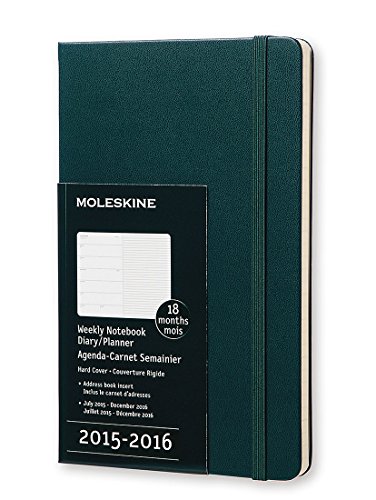 Moleskine 2015-2016 Weekly Notebook, 18M, Large, Tide Green, Hard Cover (5 x 8.25)