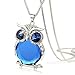 The Night Guardians Long Sweater Chain Owl Shape Austrian Crystal Pendant Necklace for Woman 