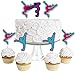 Tumble, Flip & Twirl - Gymnastics - Dessert Cupcake Toppers - Birthday Party or Gymnast Party Clear Treat Picks - Set of 24