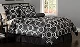 Geometric Black White Circle Bedding Comforter 7pc Set King