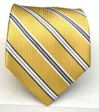 100% Silk Woven Butter Gold Striped Tie