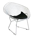 Renee Chrome Steel Chair with Leatherette Seat Pad - Silver