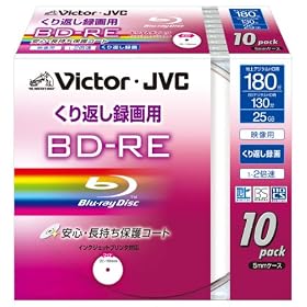 �r�N�^�[ �f���pBD-RE �ی�R�[�g�d�l(�n�[�h�R�[�g) ����Ԃ��^��p 2�{�� 25GB ���C�h�z���C�g�v�����^�u�� 10�� BV-E130KW10