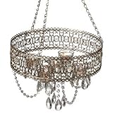 Antique Champagne Beaded Tealight Hanging Chandelier