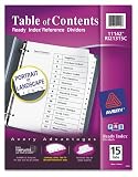 Avery 11142 Avery Ready Index Classic Tab Titles, 15-Tab, 1-15, 8-1/2 X 11, BLK/WE, 15/Set, Carton of 24 sets