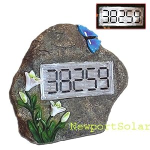 BIG SOLAR POWERED HOUSE HOME ADDRESS LIGHTING NUMBER ROCK by 