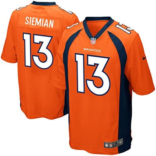 Broncos Mens 13# Denver Team Siemian Orange Jersey XX-Large