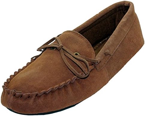 MEN'S MOCCASINS - BROWN - HOUSE SLIPPERS - INDOOR OUTDOOR GARAGE HOME SLIP ONS SHOES -M080004 (7)