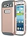 ULAK Galaxy S3 Case, S3 Case - Slim Lightweight S3 Case Hybrid Shockproof Protective Cover for Samsung Galaxy S3 III I9300 with 2-Piece Dual Layer PC & Soft TPU Hard Cover((Rose Gold/Grey)
