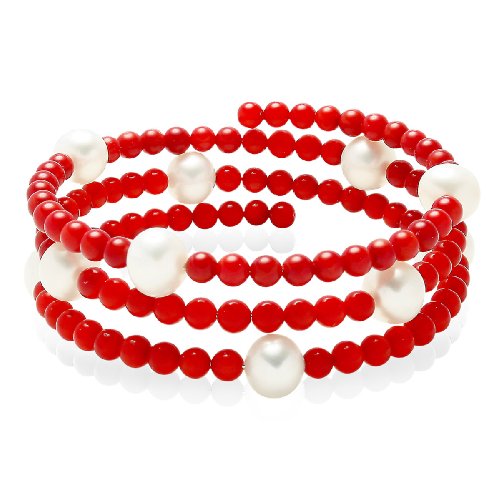 Valero Pearls pearls4girls Damen-Armband Koralle S&uuml;&szlig;wasser-Zuchtperlen wei&szlig; 19 cm 60200801 Preisvergleich