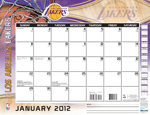 2012 LOS ANGELES LAKERS 22X17 DESK CALENDAR