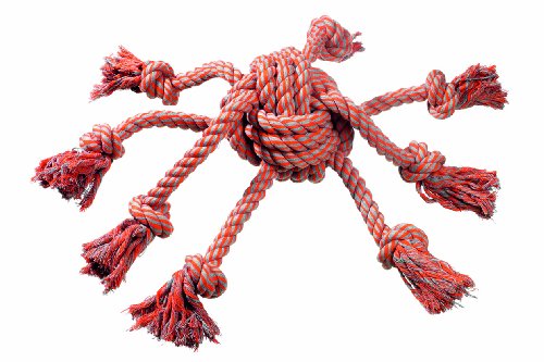 Karlie 44995 Baumwollspielzeug Octopus 19 x 18 cm, orange / grau Preisvergleich