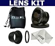 6 Pcs kit for Fujifilm S7000, includes: 52mm 0.34X Fisheye Lens + Tube Adapter + Caps + Lens Pouch + Adapter Ring(58-52mm) + 1 Ultra Fine Microfiber Cleaning Cloth Goja Logo