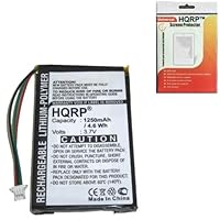 HQRP 1250mAh Battery compatible with Garmin Nuvi 760 / 760T / 765 / 765T GPS Replacement plus HQRP Universal Screen Protector